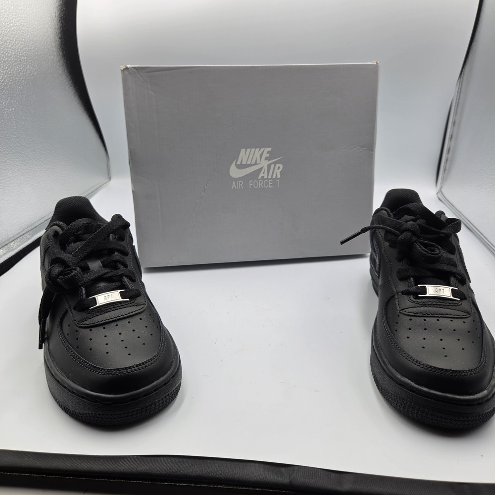 Nike Air Force 1 Low Triple Black GS Youth 4.5Y Black Leather AF1 FV5951-001 NIB - Picture 10 of 11